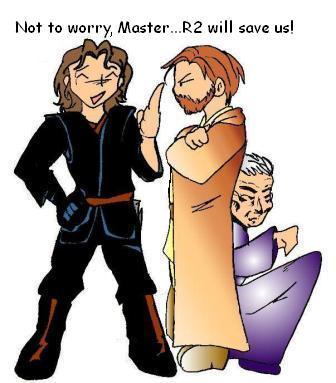 Anakin: R2 will save us! (colored) by AngelGidget