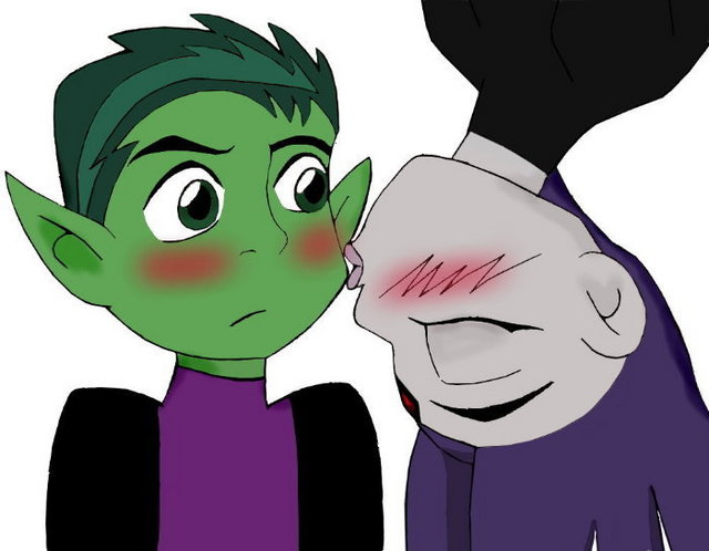 Beast Boy and Raven by AngelKittyChan