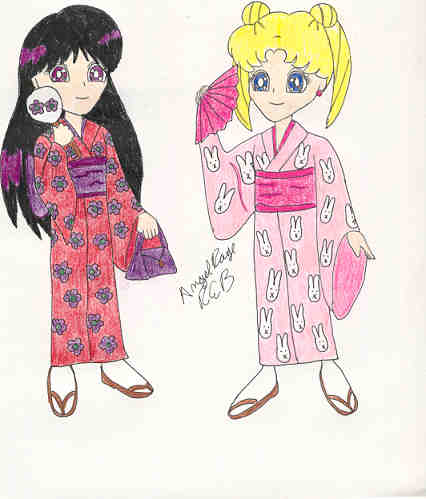 Traditional Rei and Usagi as Children by AngelRaye