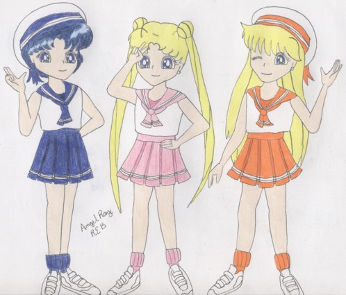 Ami, Usagi and Minako as Sailors by AngelRaye
