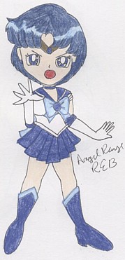 Chibified Sailor Mercury in Action by AngelRaye
