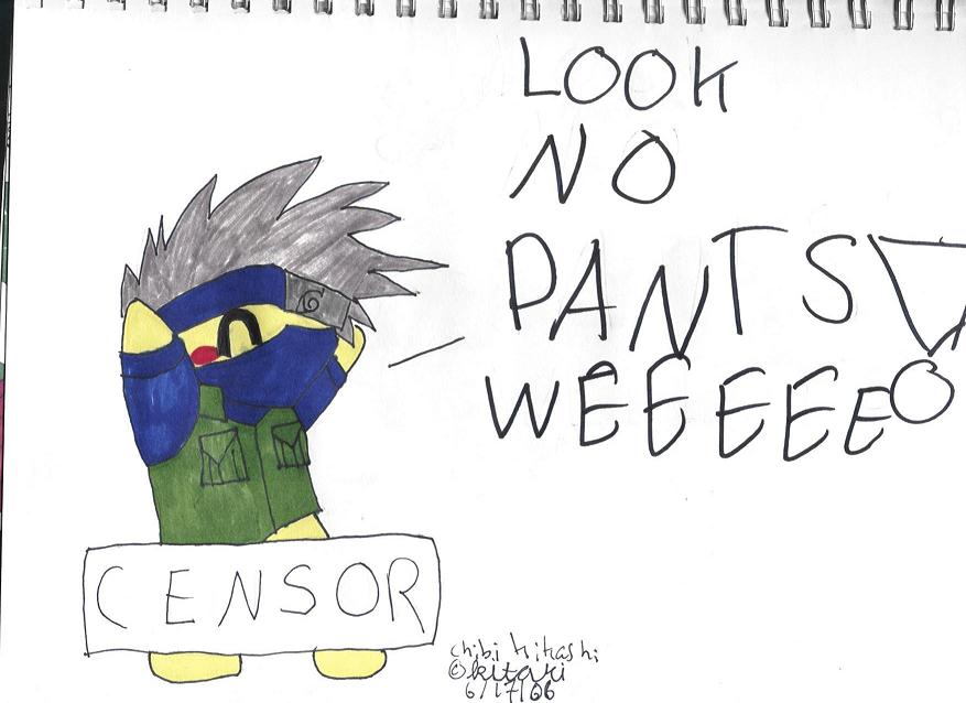 Look No Pants! (Chibi Kakashi) by Angel_With_Crimson_wings