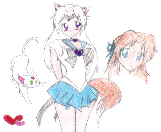Sailor Vulpecula and Cupid by Angel_of_Aquas