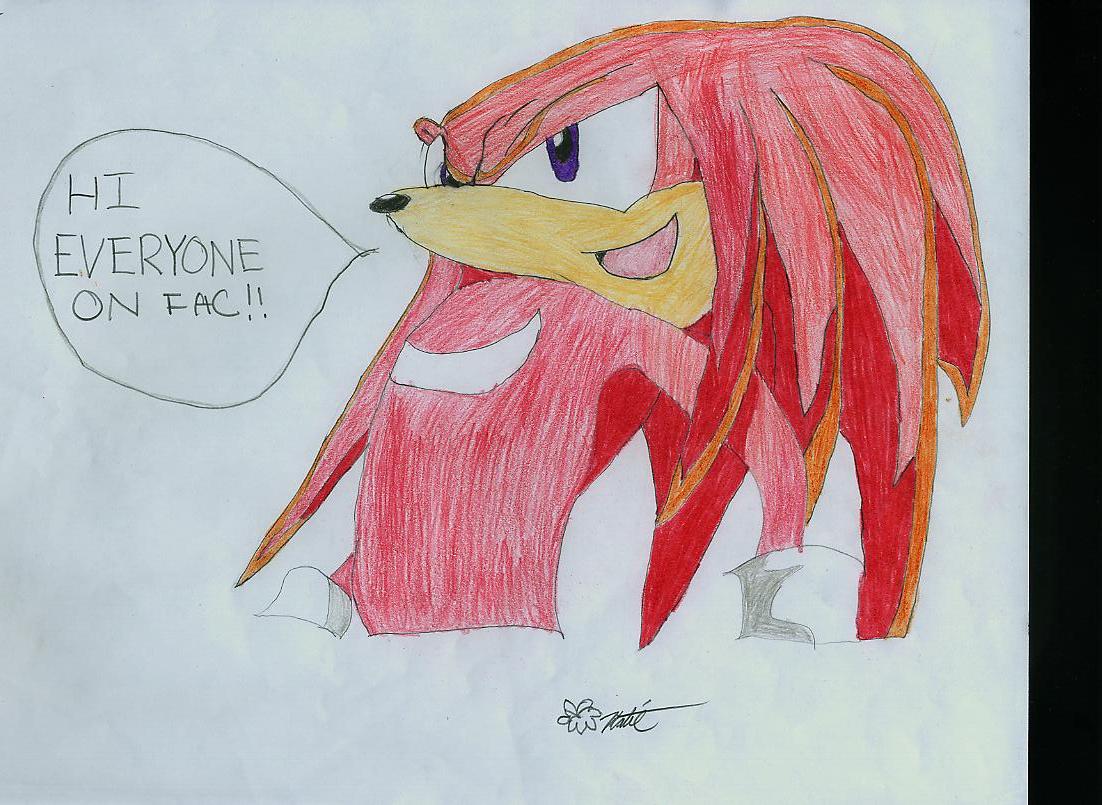 Knuckles Saying Hi! by Angelamy612