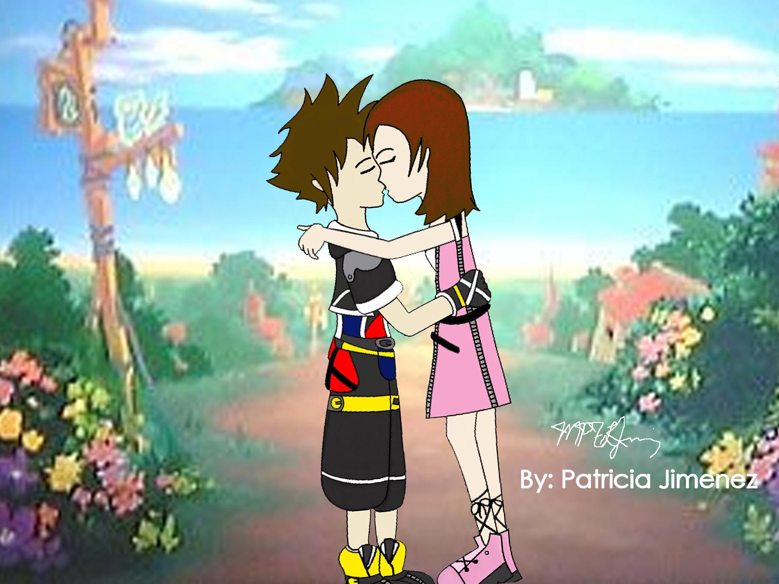 Sora and Kairi kissing (KH2) by Angelic_fire