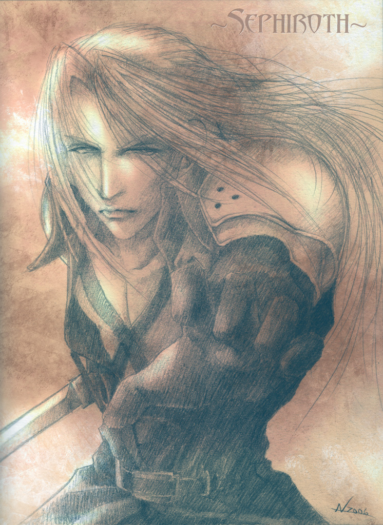 Sephiroth on Parchment by AngelusMortis