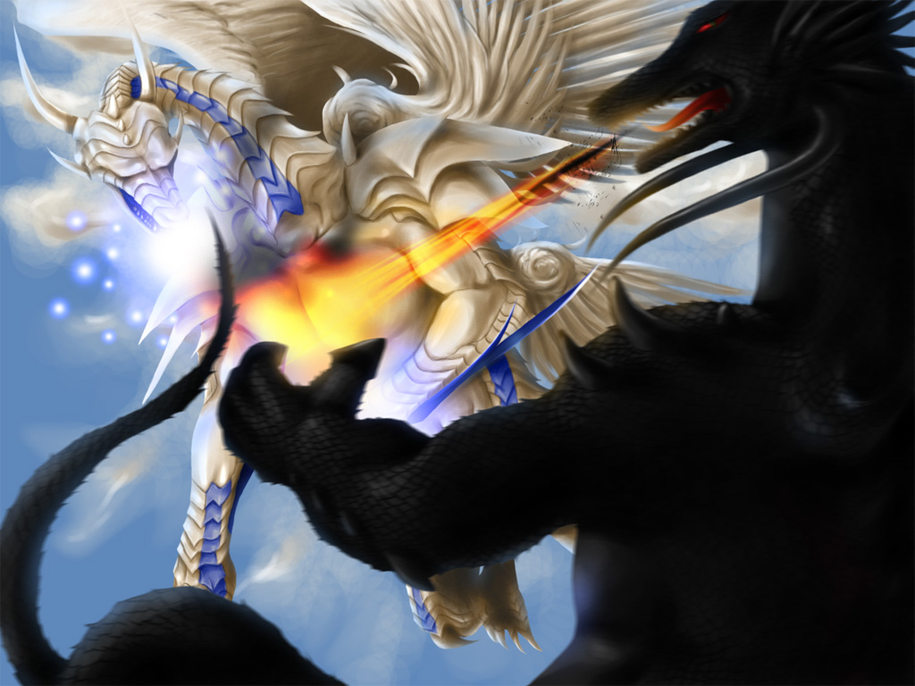 Dragon Battle by AngelusMortis