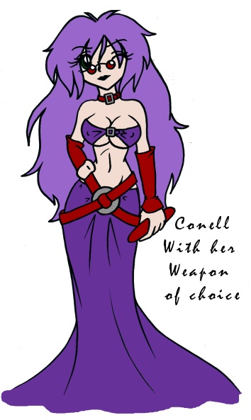 Connel with her weapon of choice by Angie-chan
