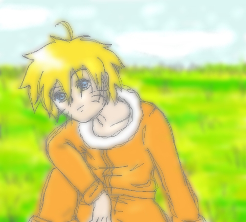 Naruto looking unusualy calm (colored) by Angie-chan