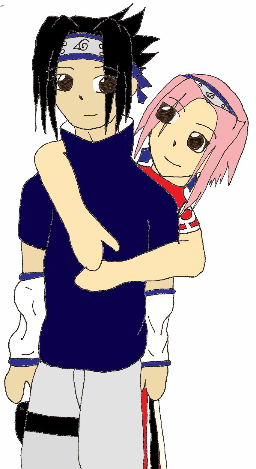 Sasuke and Sakura Colored by AnglofSorrws02