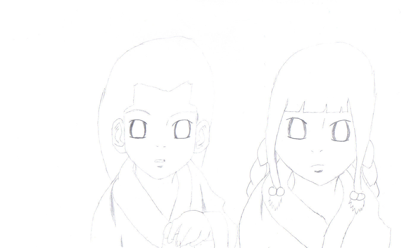 Baby Neji and Baby Akane!(Sketched) by AnimeAngel87