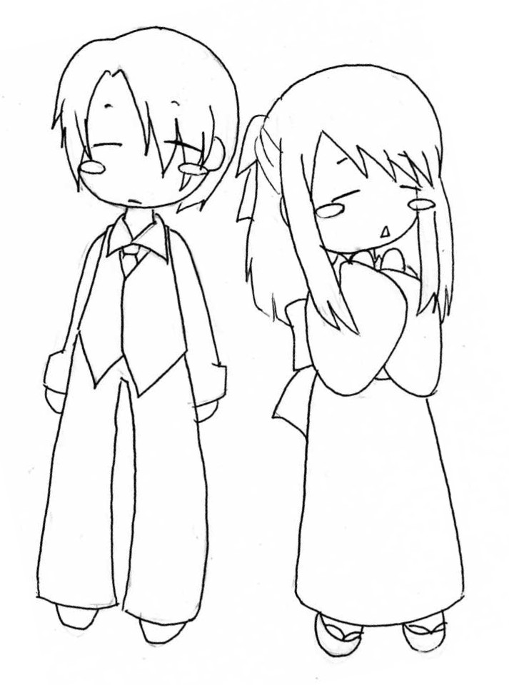 Ritsu and Hatori lineart by AnimeChick21