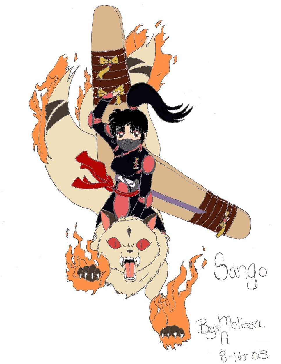 Sango in Battle by AnimeDisneyGirl23