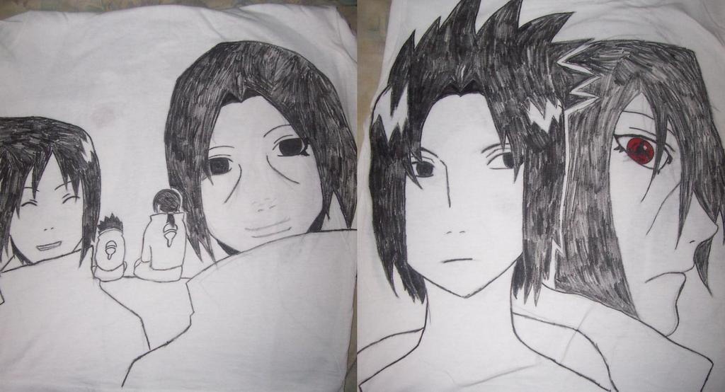 Sasuke and Itachi (Shirt back and front) by AnimeFreakazoider