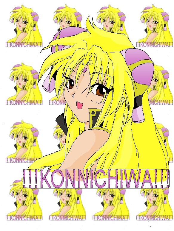 Ranpha-chan says !!!KONNICHIWA!!! by AnimeMangaLover