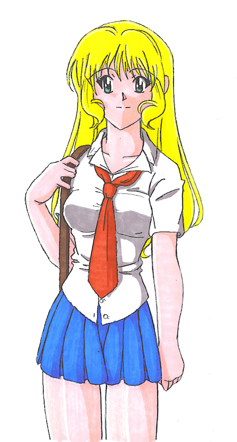 School Girl (Cropped and Colored) by AnimeMangaLover