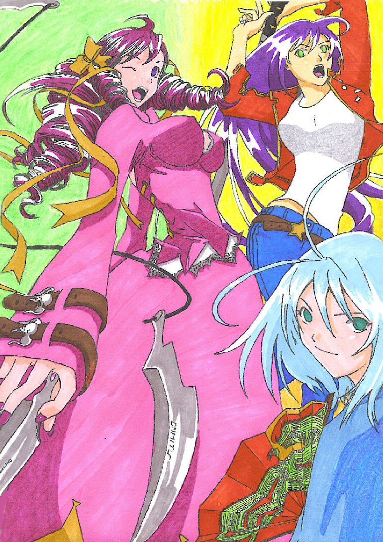 (Amadeus's) Bad Girls =^^= (Colored) by AnimeMangaLover
