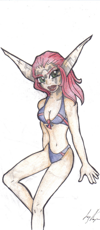 Ashelin in a swimsuit by AnimeNight01