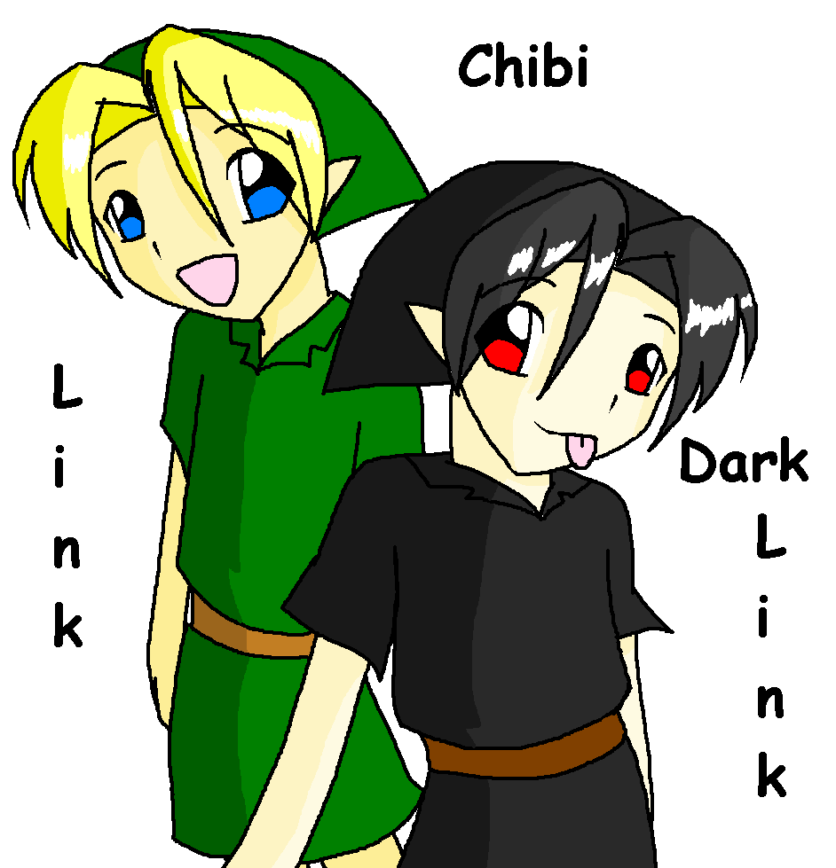Chibi Link and Dark Link by Anime_Yokai_Mckai