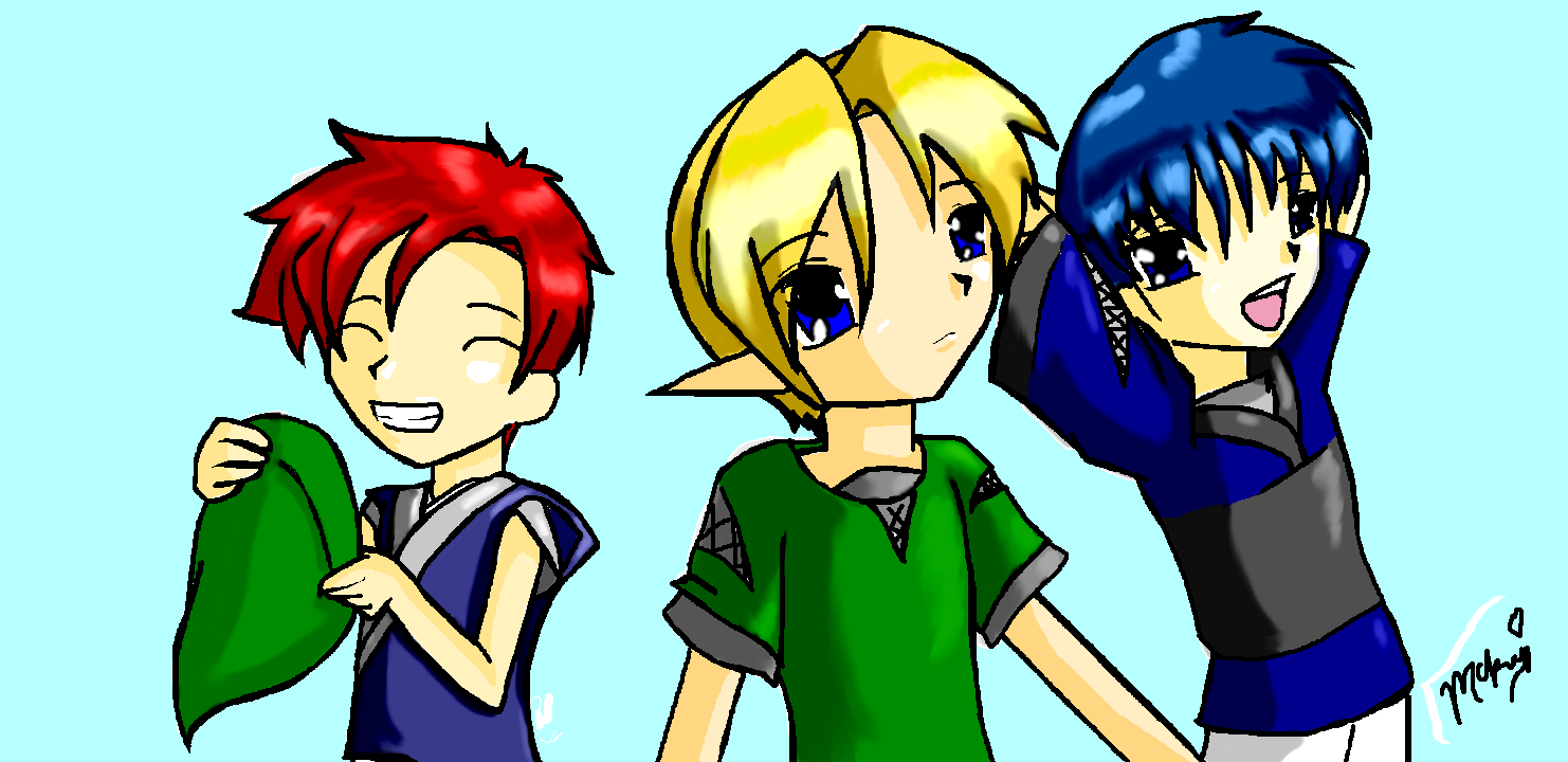Link, Marth and Roy by Anime_Yokai_Mckai