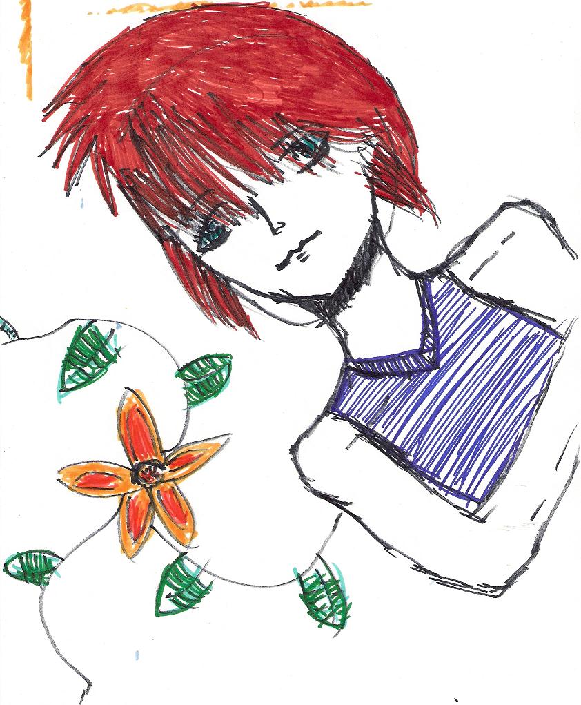 Boy with flower by Animefan91