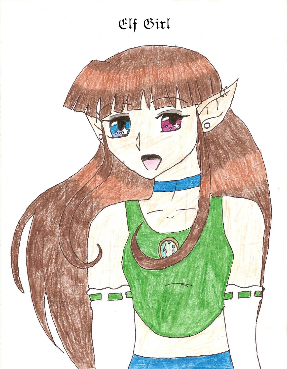 Elf Girl(colored) by Animeiskewlbecauseisaidso