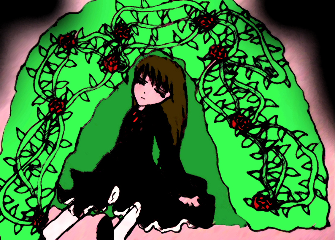 Under the rose bush ( edited) by Animeviolingirl
