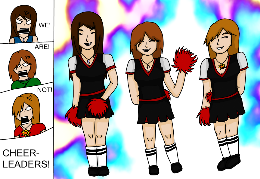 Me, Jade, and Demi: Cheering by Annoyedgirl