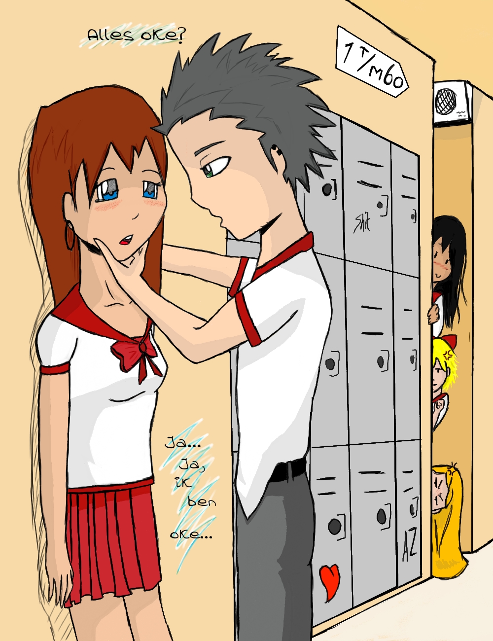 School Couple by Anthoinette