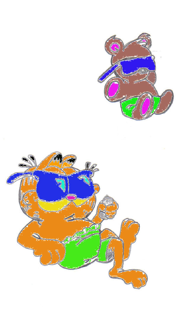 Relaxin' Pookie and Garfield by Anubis_666