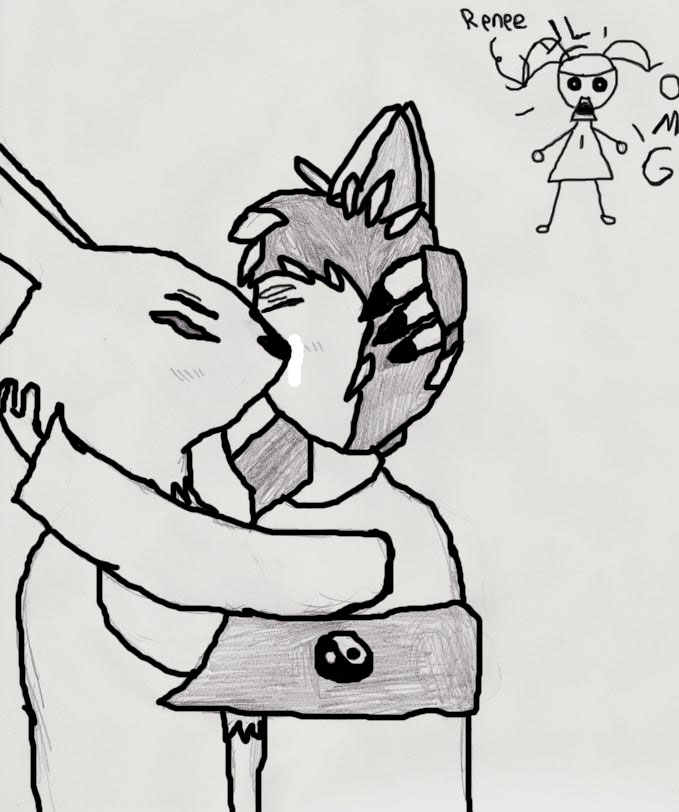 Renamon and Vincent Kiss by Anubus