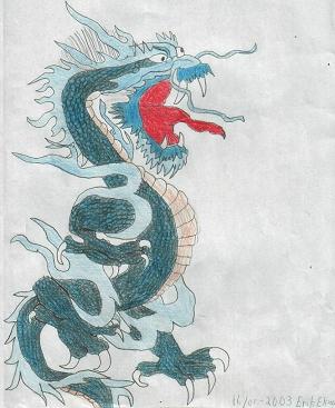 Blue oriental dragon by Apprentice_of_art