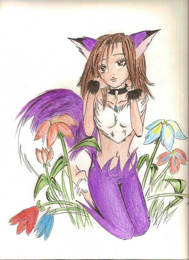 tiny_purple_fox ai yazawa style by AquaVirtaeDraco