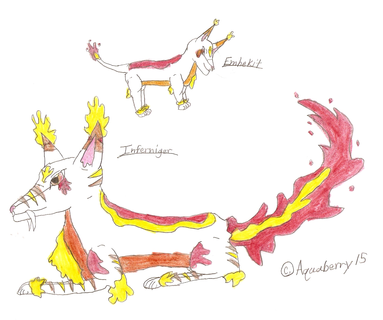 Embemeow's Evolutions by Aquaberry15