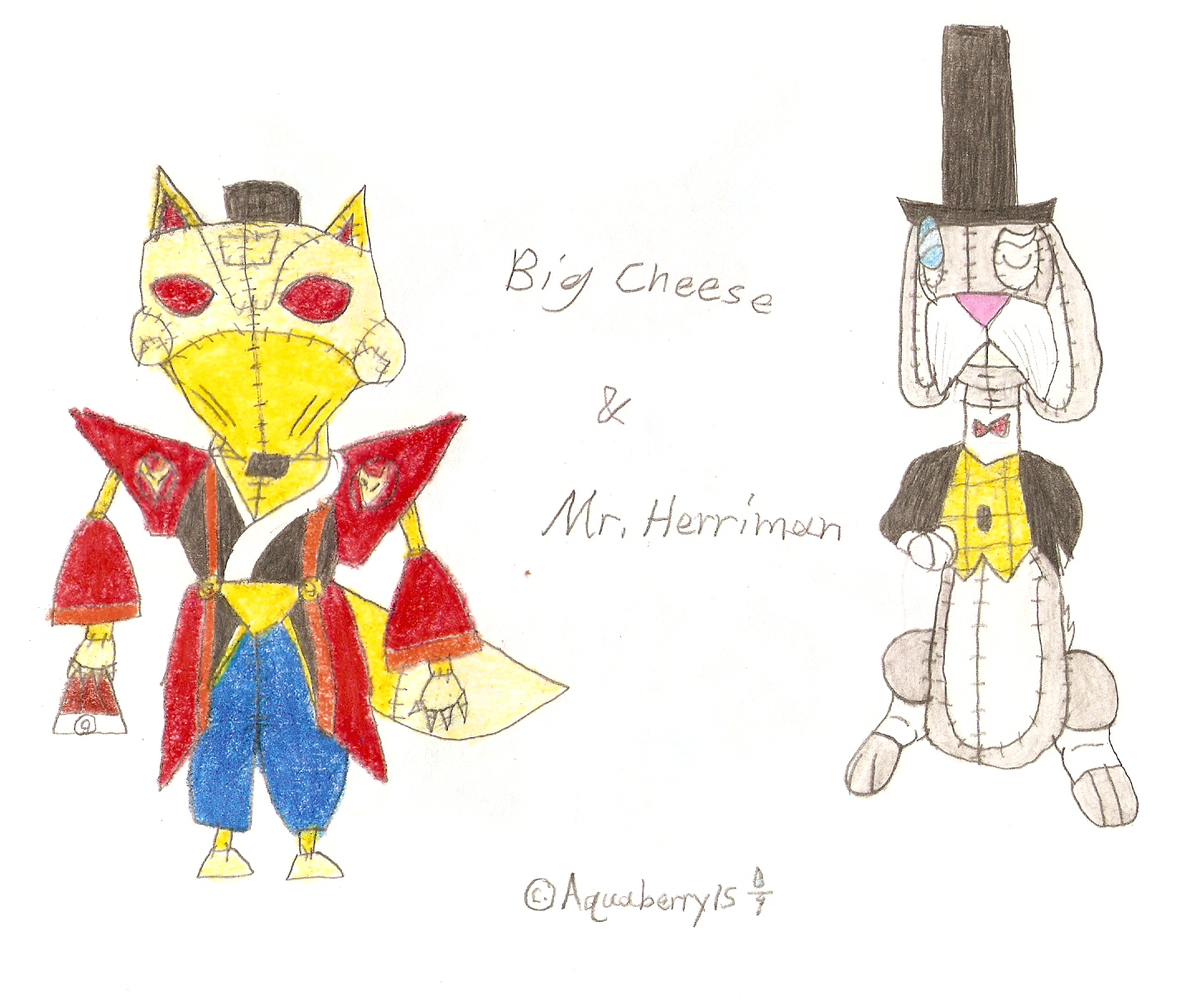 Big Cheese &amp; Mr. Herriman Plushies *Request for Falconlobo* by Aquaberry15