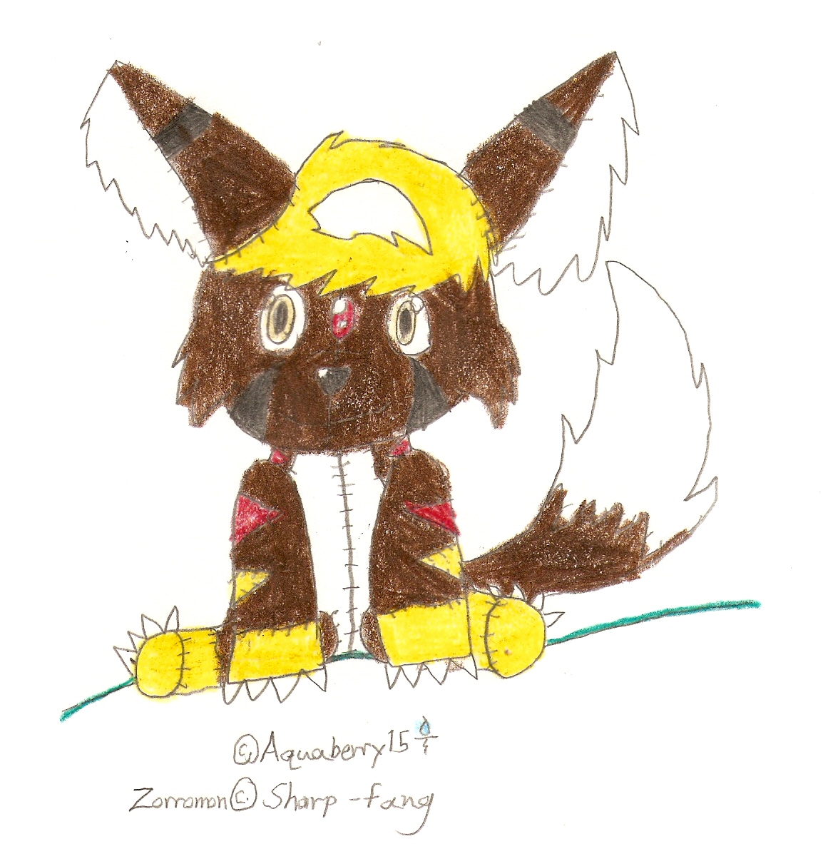 Zorromon Plushie *Request for Sharp-fang* by Aquaberry15