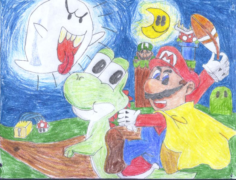 Mario in the Night by Aquanistic