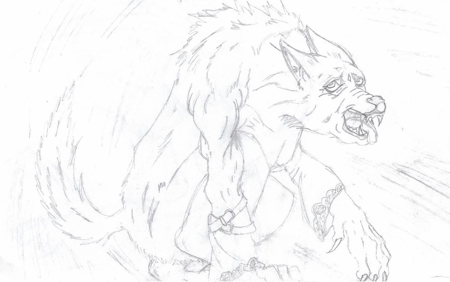 Pained Werewolf by ArcticWolfDemon