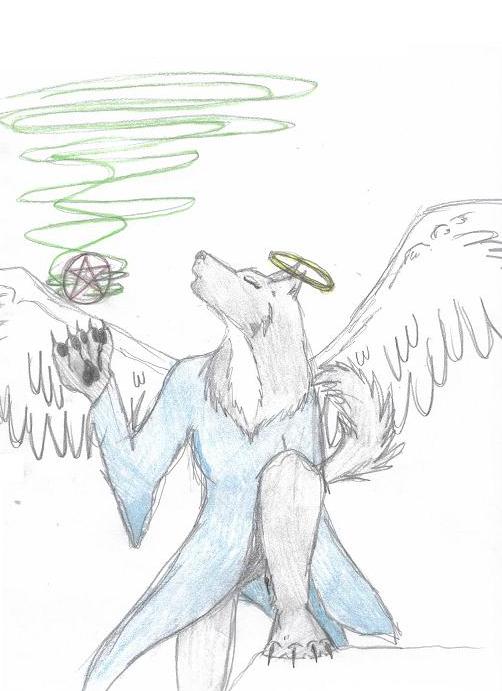 The Wolf Angel of Heaven by ArcticWolfDemon
