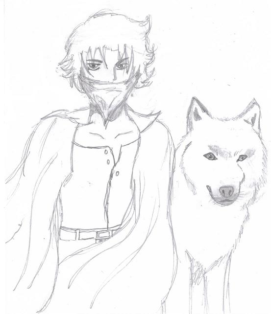 (Request from Diagro) Man and Wolf by ArcticWolfDemon