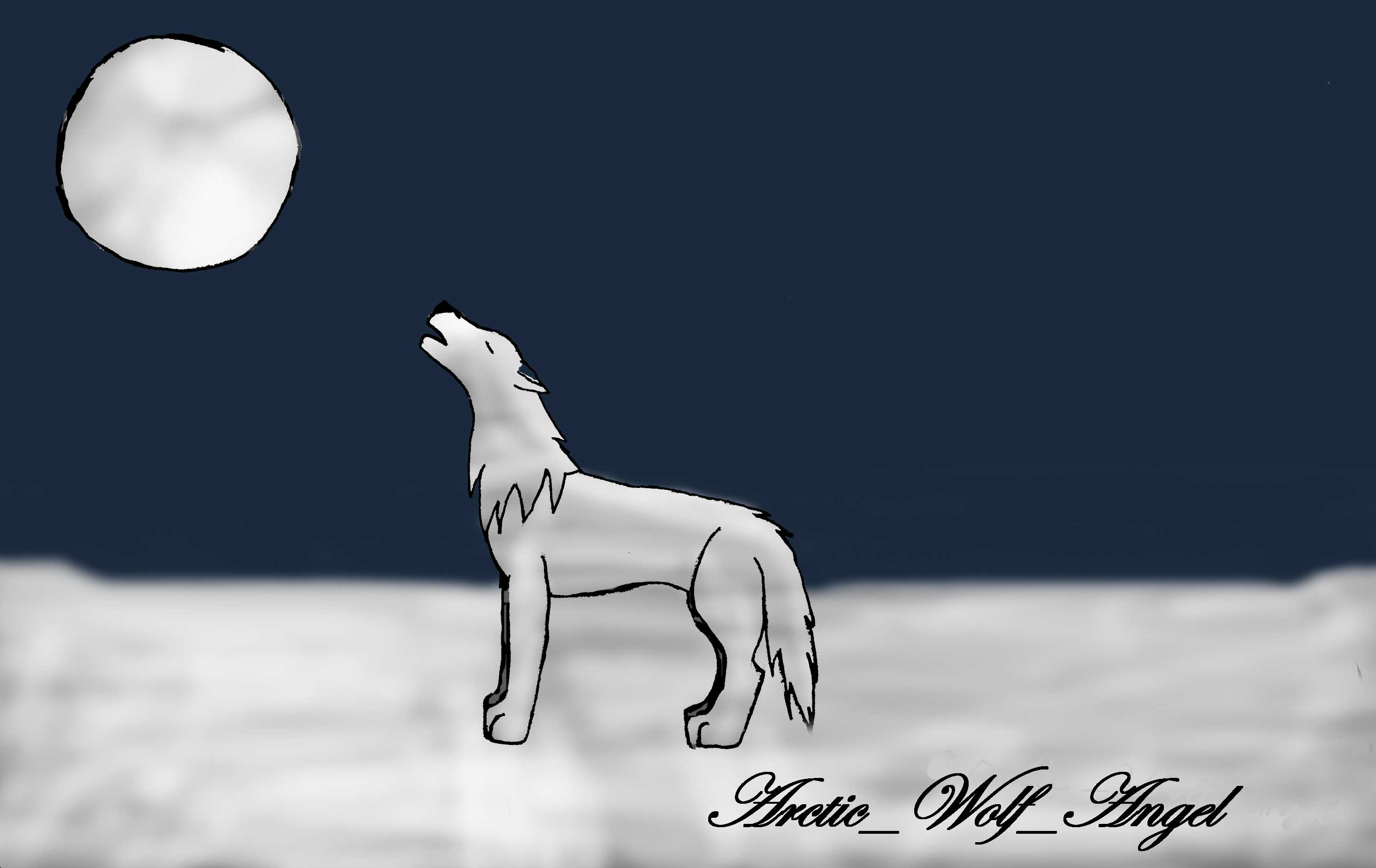 Wolf howling at moon(Requested by Nightshade_Aura) by Arctic_Wolf_Angel