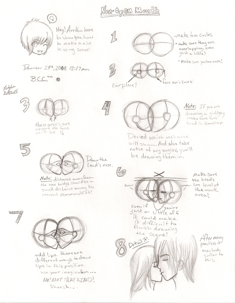 kissing tutorial by AreKun