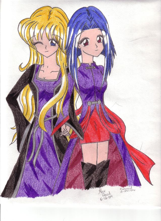 Areku and Himeko colored by Areku