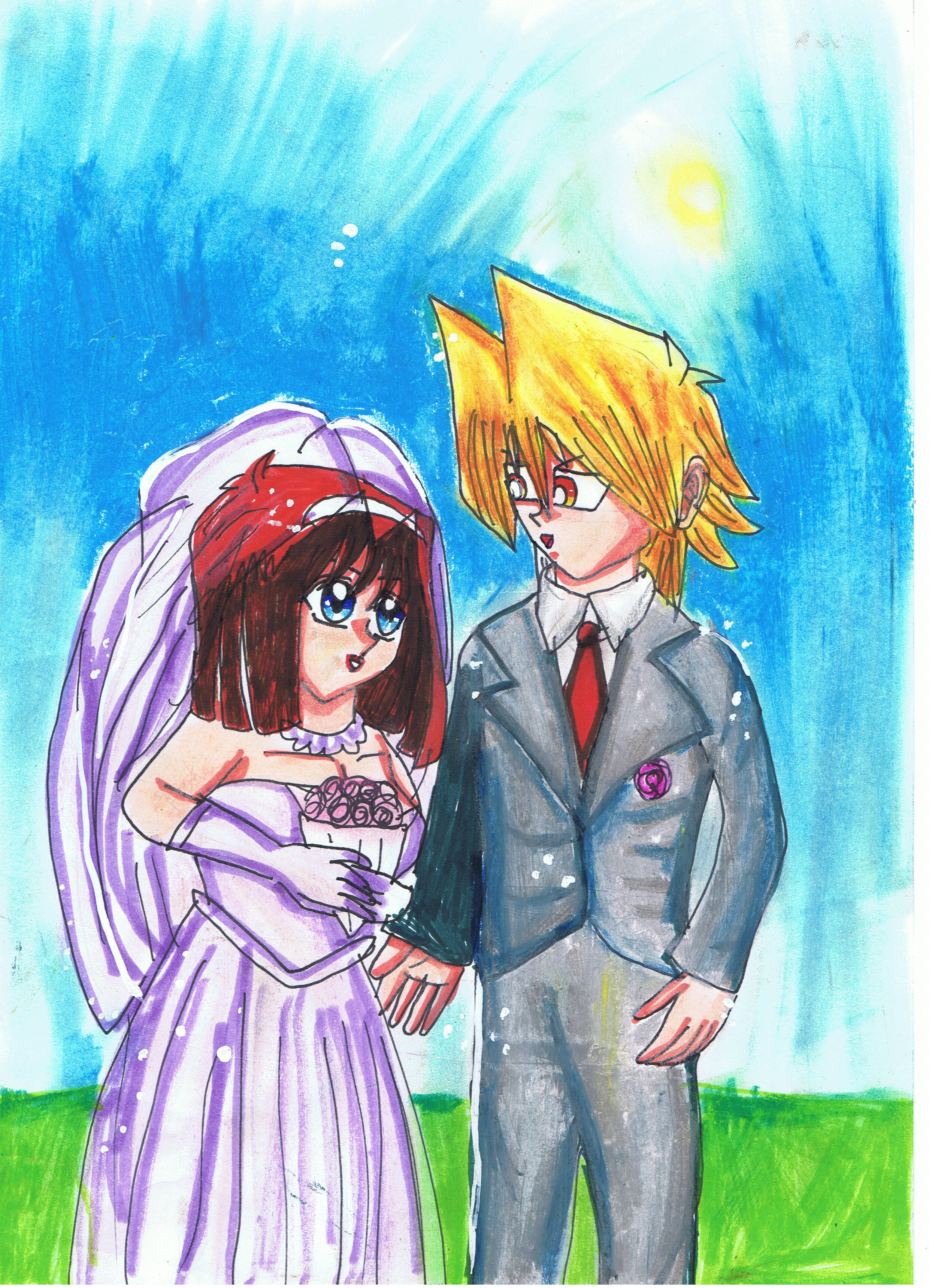 Jounouchi and Anzu's wedding by ArisaAriyoshi
