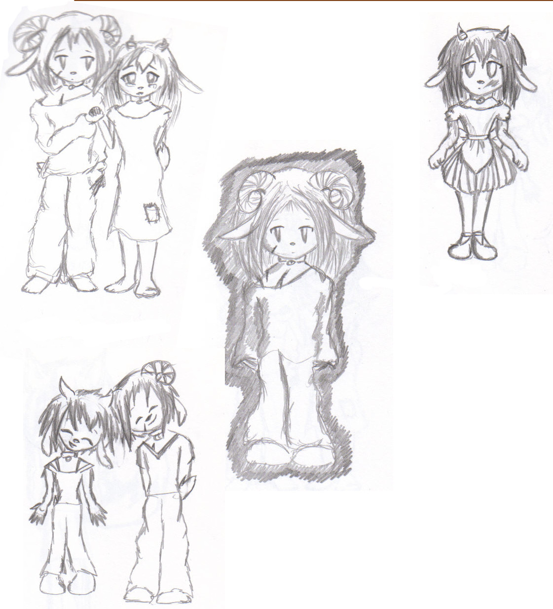 Xibbito and Amairi sketches by Ariya_Eretsee