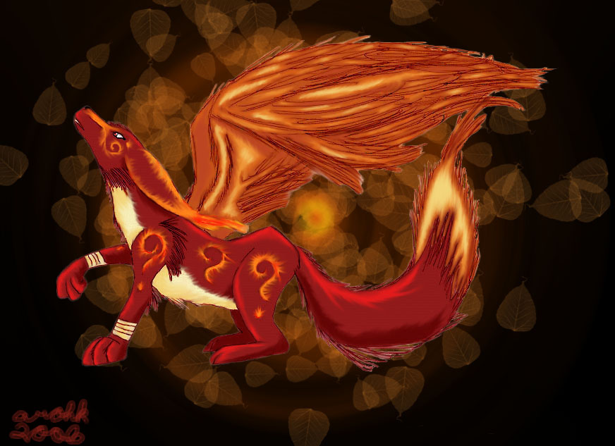 Fire Fox With Background by Arohk