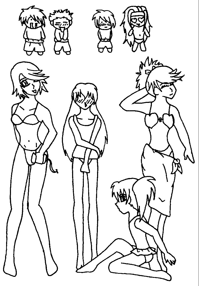 Beach Girls and Drooling Guys by Art