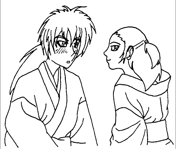 Naruku x Kenshin Lineart (WhiteRabbit Request) by Art