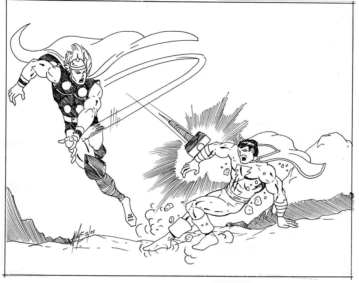 Thor vs Capt.Marvel by Arthurcurry