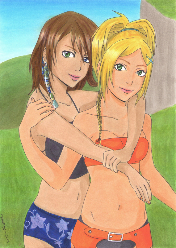Yuna and Rikku by Ashelia